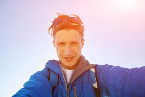 Young man on the beach Stock Photos