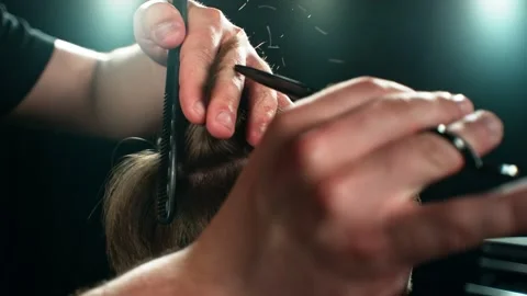 Young Man with Beard at Barber Shop. Stock Footage 310998764