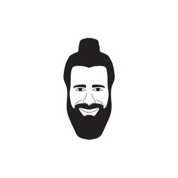 Young man with beard icon Stock Illustration