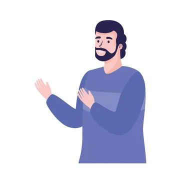 Young man with beard Stock Illustration