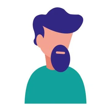 Young man with beard modeling character Stock Illustration
