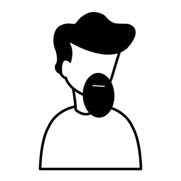 Young man with beard modeling character Stock Illustration