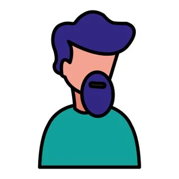 Young man with beard modeling character Stock Illustration