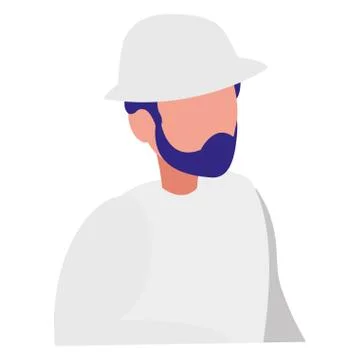 Young man with beard modeling character Stock Illustration
