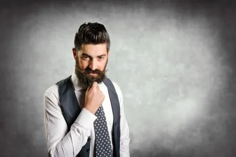 Young man with a beard Stock Photos