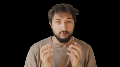 A young man with a beard waving his head Stock Footage 79401820