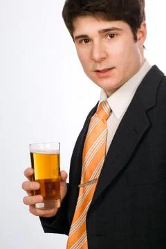 Young man with beer Stock Photos