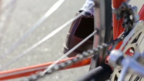 Young Man on a Bicycle Goes to Work Stock Footage 74076512