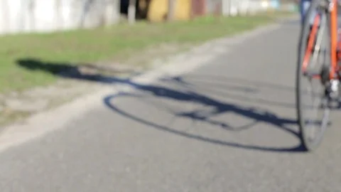 Young Man on a Bicycle Goes to Work Stock Footage 74076516