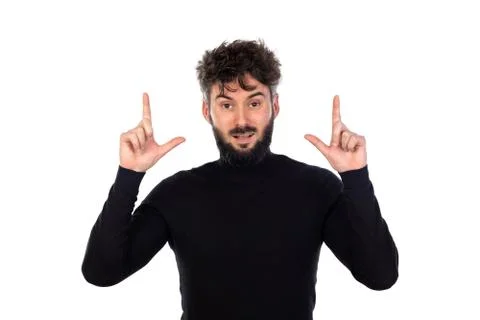 Young man in black Stock Photos