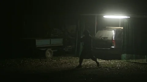 Young man boxing Stock Footage 71116874