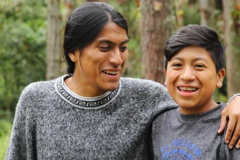 Young Man &amp; Boy Stockfoto's