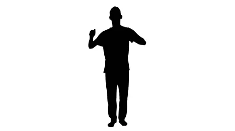 Young Man Boy Warming Up His Hands And Arms Before Doing Sport Silhouette Stock Footage 57673632