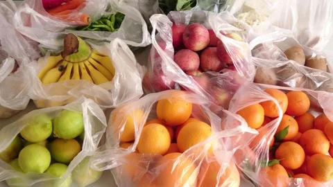 Young Man Buys The Fruit At The Fruit Market Stock Footage 92652883
