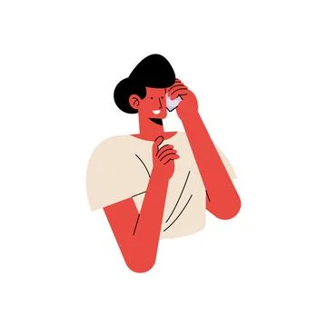Young man calling with smartphone character Stock Illustration