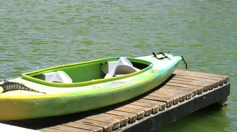 Young Man &amp; Canoe Stock Footage 851573