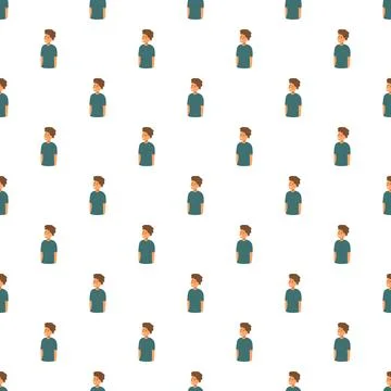 Young man cartoon character vector seamless pattern Illustrazione stock