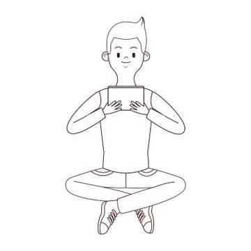 Young man cartoon Illustrazione stock