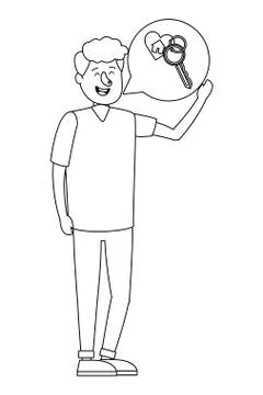 Young man cartoon Stock Illustration