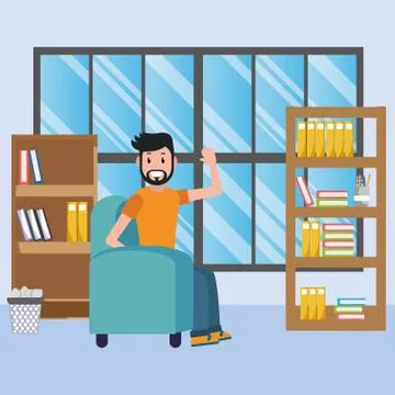 Young man cartoon Stock Illustration