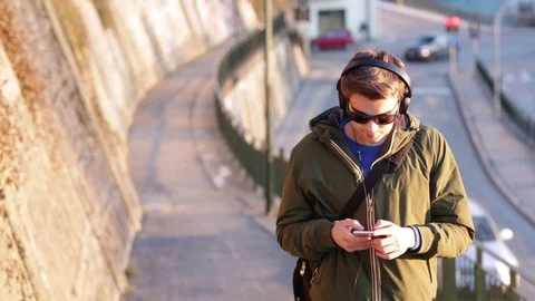 Young man with cellphone Stock Footage 101844509