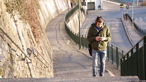 Young man with cellphone Stock Footage 101847807