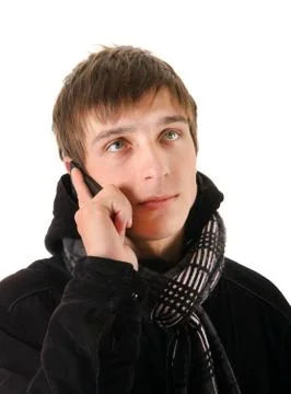 Young Man with Cellphone Stock Photos