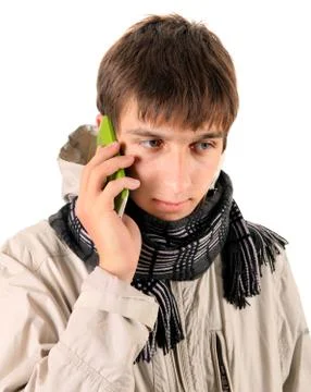 Young Man with Cellphone Foto stock