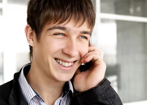 Young Man with Cellphone Foto stock