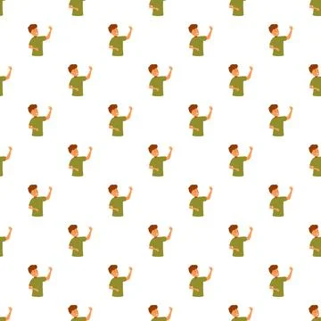 Young man character pattern preparing for a selfie 스톡 일러스트
