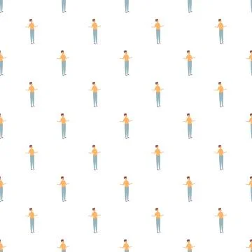 Young man character pattern repeating on background Stock Illustration