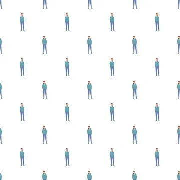 Young man character seamless repeating pattern Stock Illustration