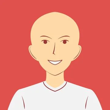 Young man character with shaved head Stock Illustration