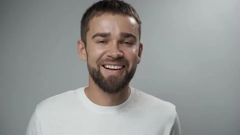 Young man checking his teeth health condition Stock Footage 233516735