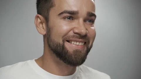 Young man checking his teeth health condition Stock Footage 233519976