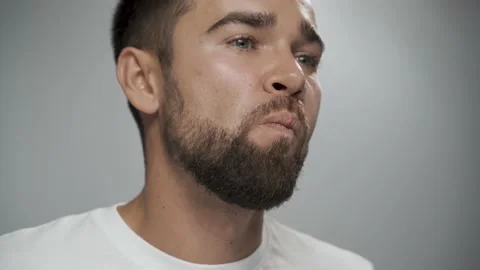 Young man checking his teeth health condition Stock Footage 233520133