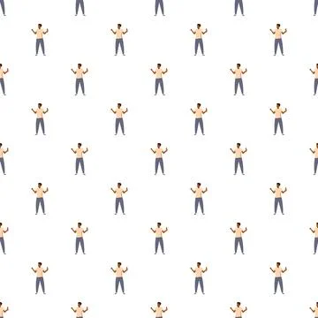 Young man cheering celebrating seamless pattern background 스톡 일러스트