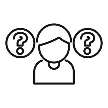 Young man choosing between two options thinking about solution finding answer Illustrazione stock