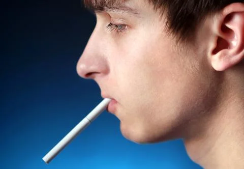 Young Man with a Cigarette Foto stock