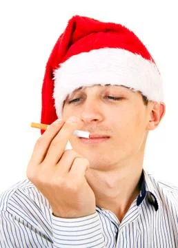 Young Man with a Cigarette Stock Photos