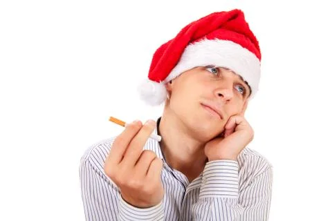 Young Man with a Cigarette Foto stock