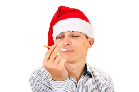 Young Man with a Cigarette Stock Photos