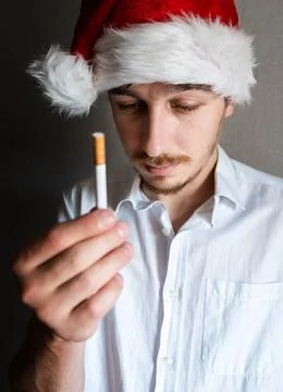 Young Man with a Cigarette Foto stock