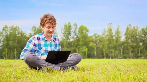 Young man communicates on the network Stock Footage 29560255