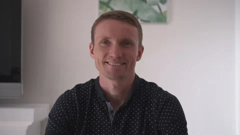 A young man communicates via video link with relatives. Stock Footage 142720049