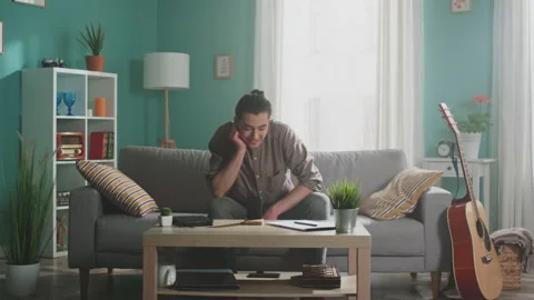 Young Man Is Communicating Online Stock Footage 156746487