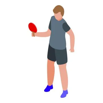 Young man concentrating on playing table tennis Stock Illustration
