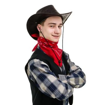 Young man in a cowboy hat Stock Photos