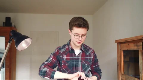 A young man is crying with happiness Vídeos de archivo 80050833