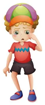 A young man crying Stock Illustration